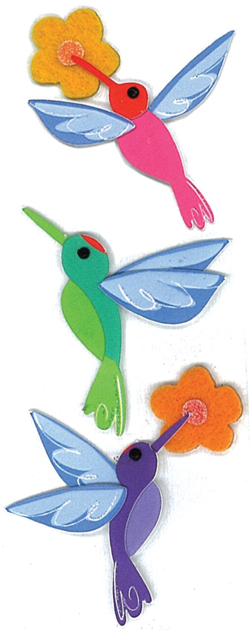 Jolee's Boutique By You Dimensional Stickers - Hummingbirds, 3pcs